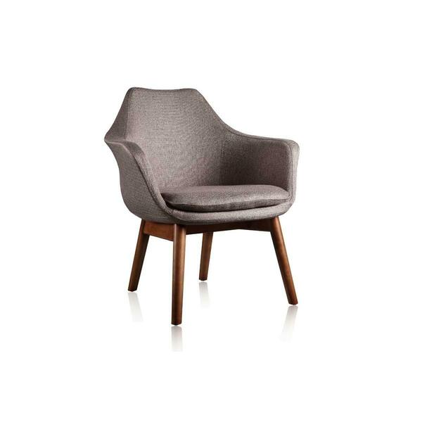 Designed To Furnish Cronkite Grey & Walnut Twill Accent Chair, 22.4 x 28.7 x 26 in. DE3064577